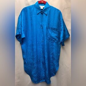 Vintage Argenti 100% Silk Short Sleeve Blouse Size 4